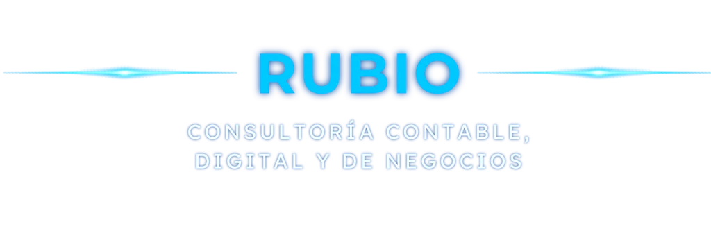 Logo de Rubio, consultoría contable, digital y de negocios, con enfoque en gestión, tecnología y resultados.